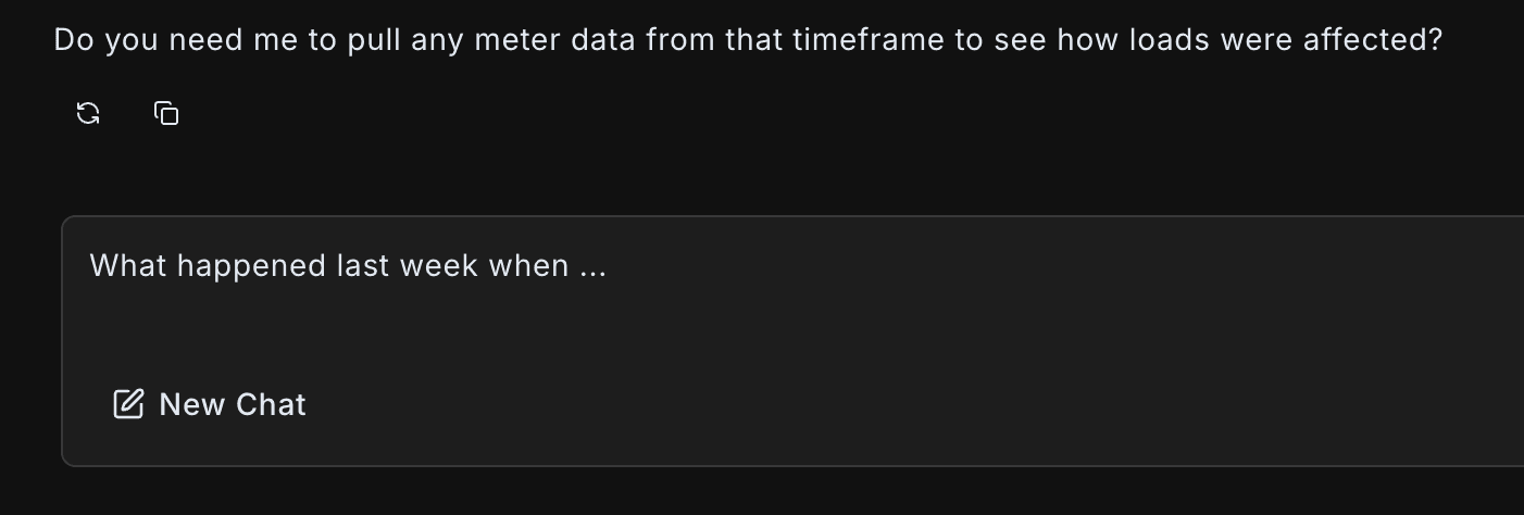 AI assistant answering a natural-language question about chiller plant performance