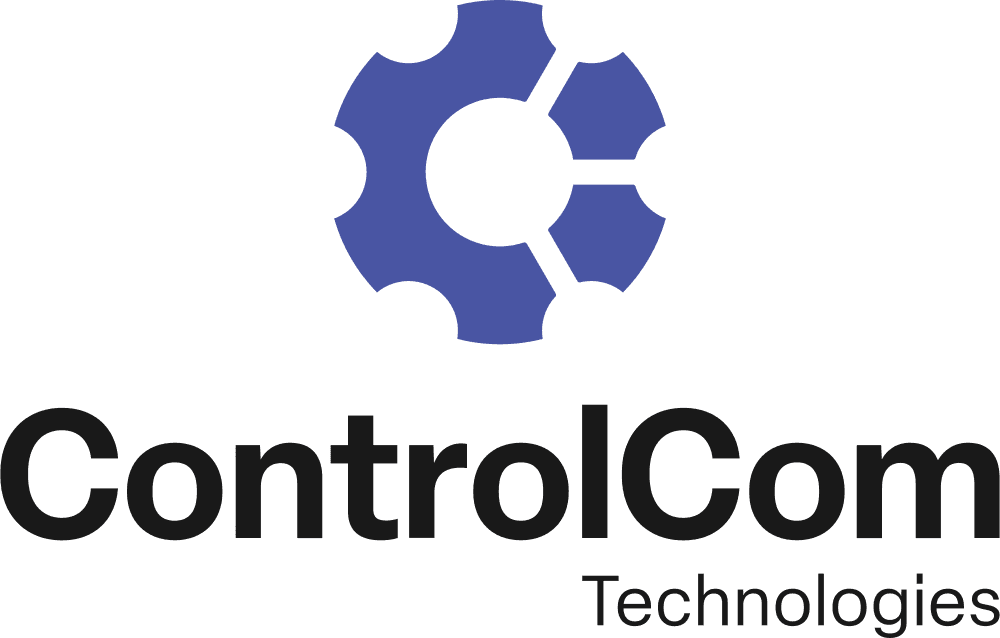 ControlCom stacked logo, for light backgrounds