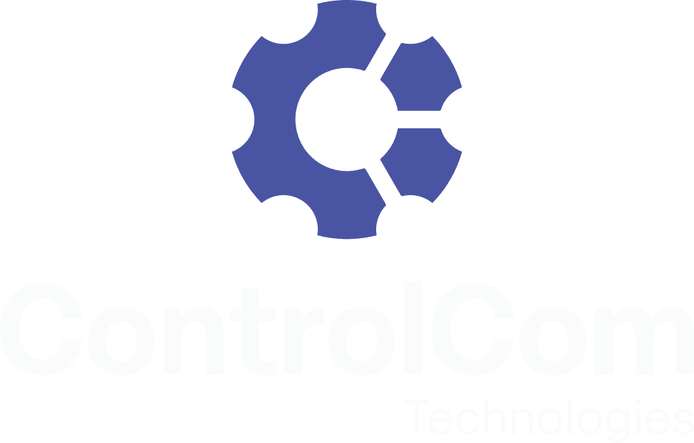 ControlCom stacked logo, for dark backgrounds