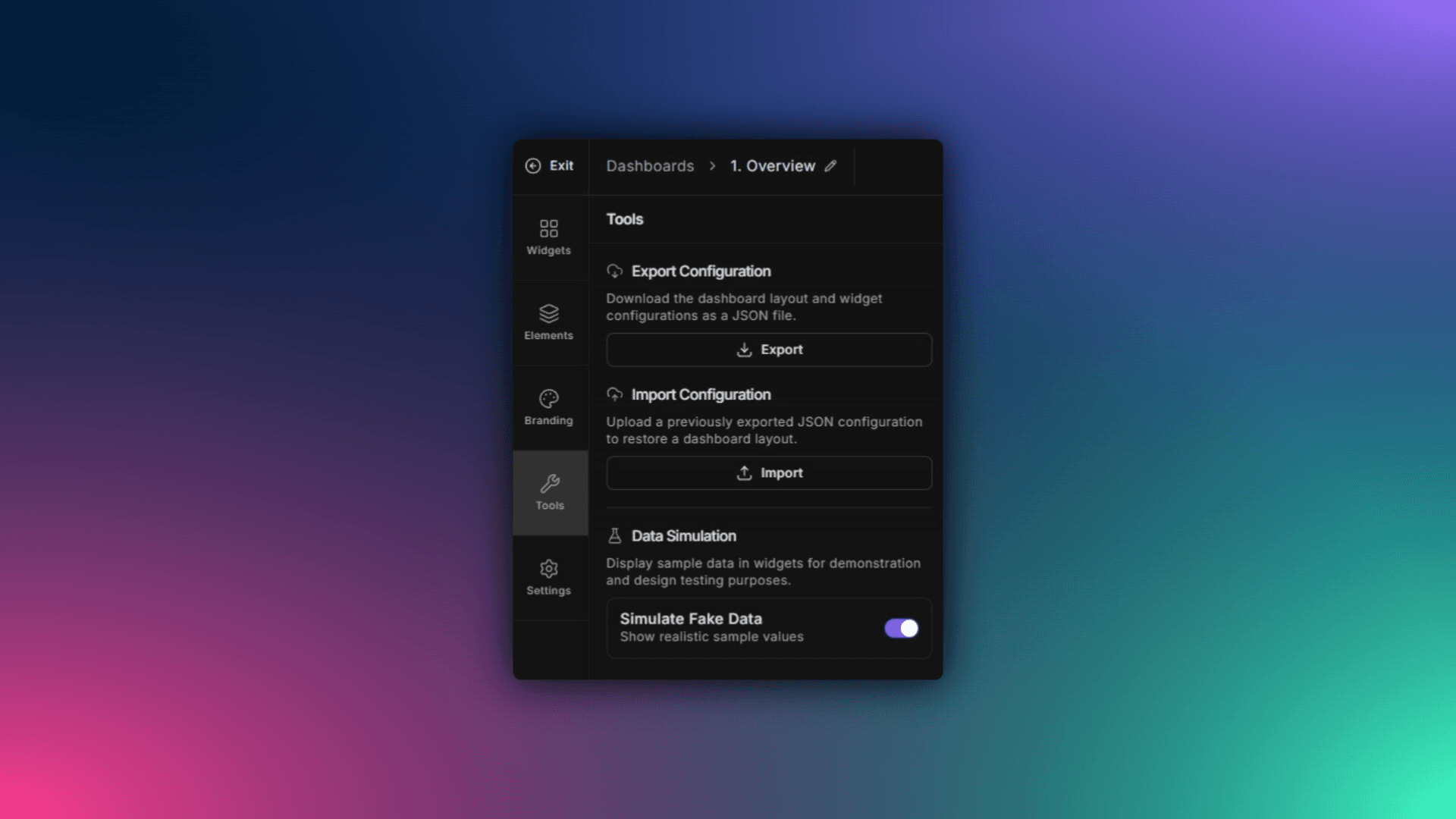 Preview Dashboards with Simulated Data in ControlCom Connect